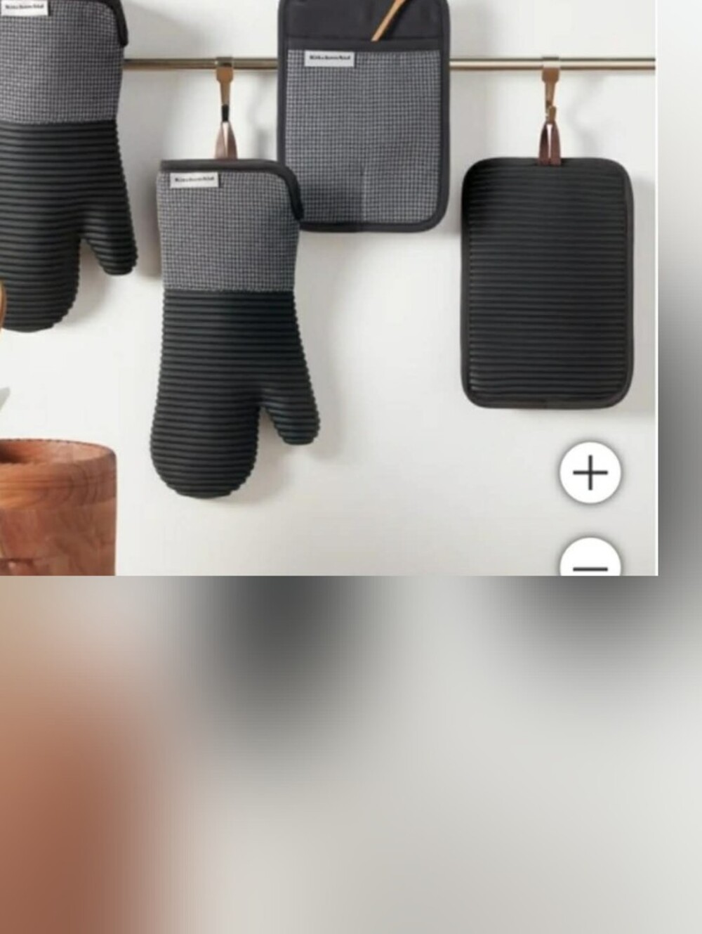 KitchenAid Black & Gray Silicone Oven Mitt and Pot Holder Set